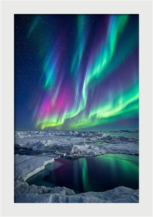 Southern Lights Over Antarctic Ice Shelf