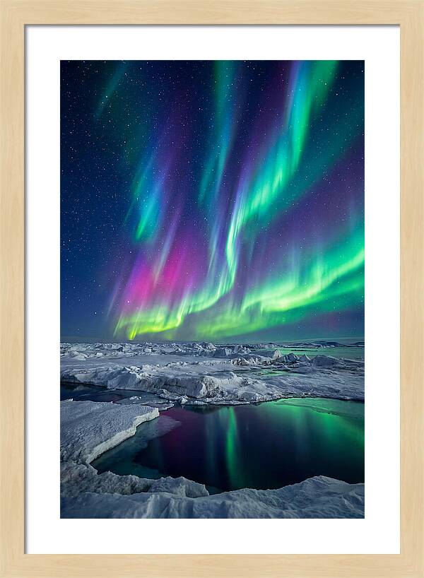 Southern Lights Over Antarctic Ice Shelf