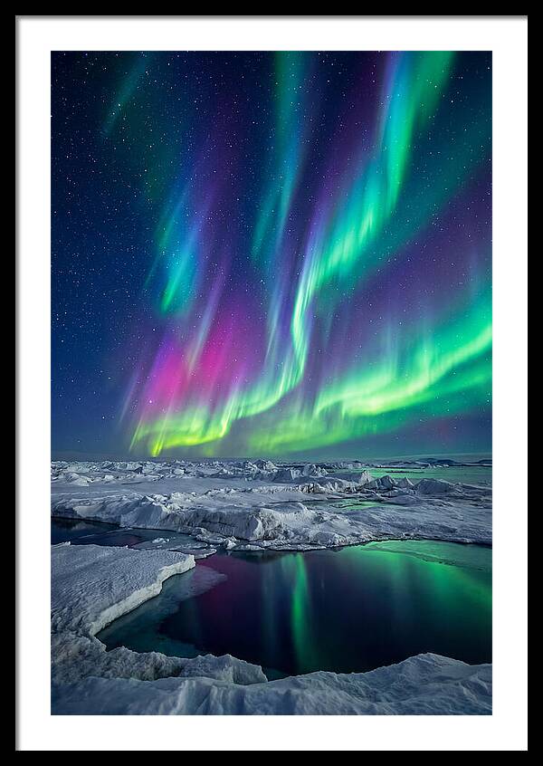 Southern Lights Over Antarctic Ice Shelf