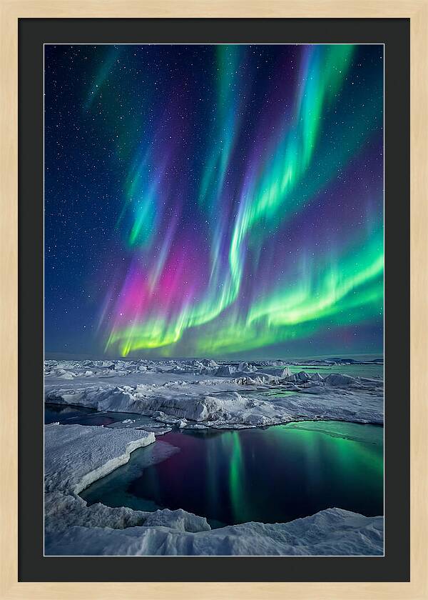Southern Lights Over Antarctic Ice Shelf