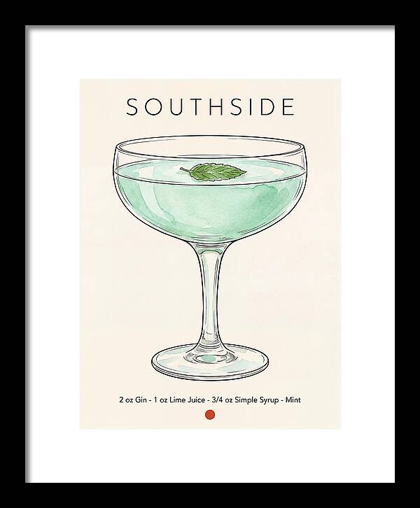 Southside Minimal Ink And Watercolor Cocktail Recipe