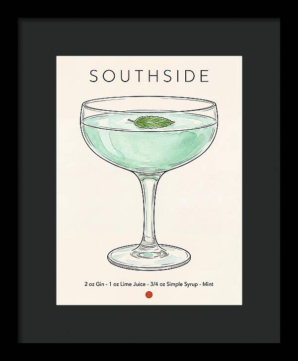 Southside Minimal Ink And Watercolor Cocktail Recipe