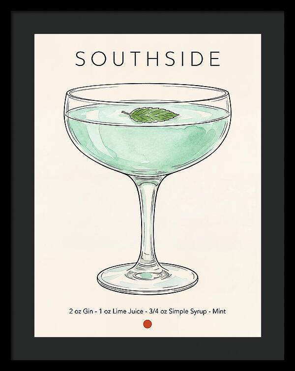 Southside Minimal Ink And Watercolor Cocktail Recipe