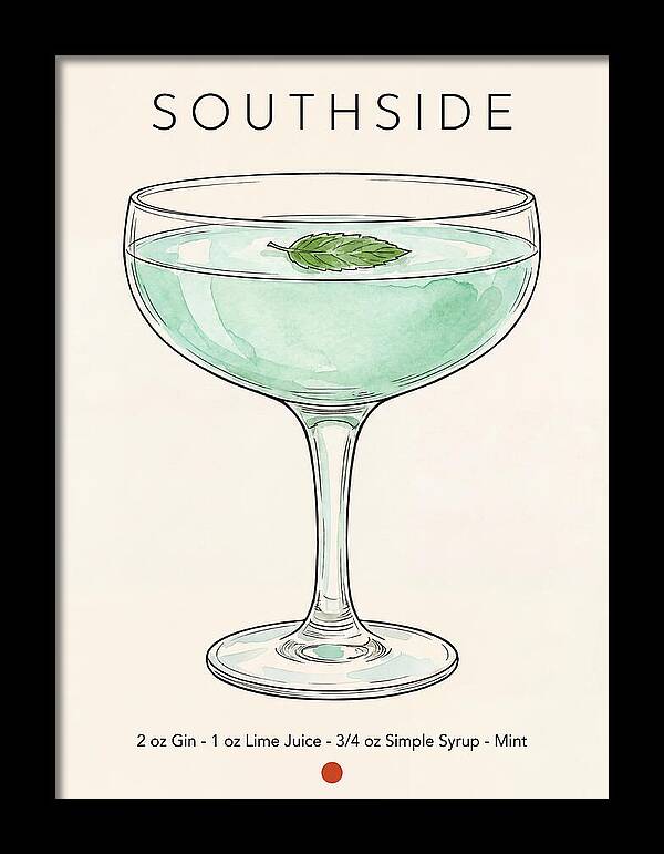 Southside Minimal Ink And Watercolor Cocktail Recipe
