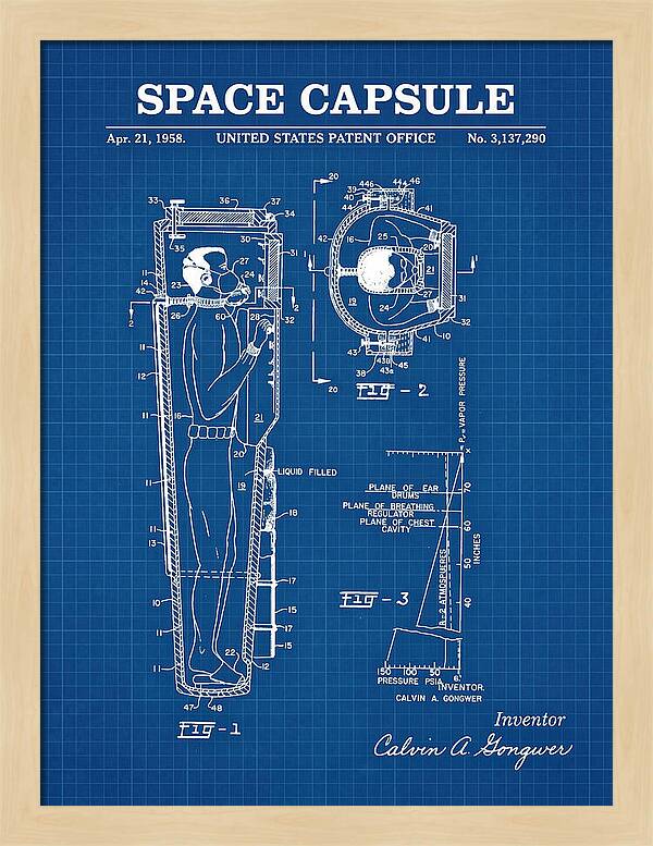 Space Capsule Blueprint Patent Us3137290