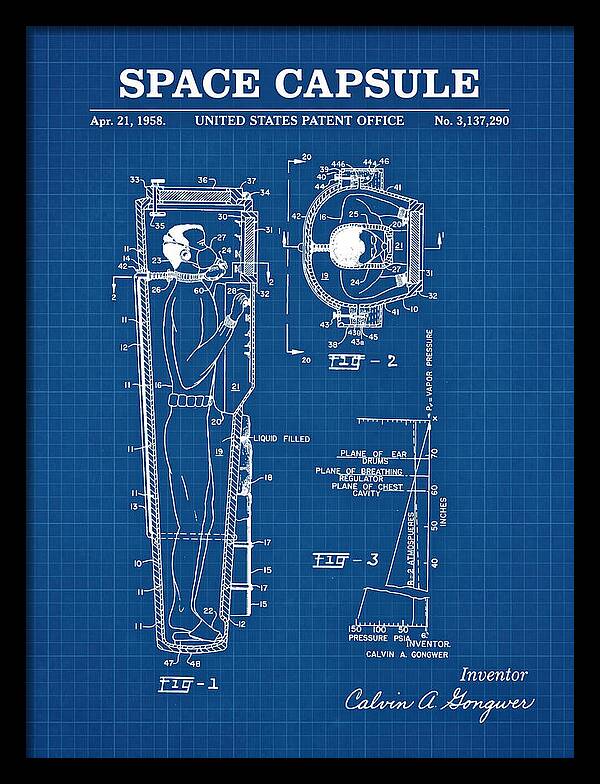 Space Capsule Blueprint Patent Us3137290