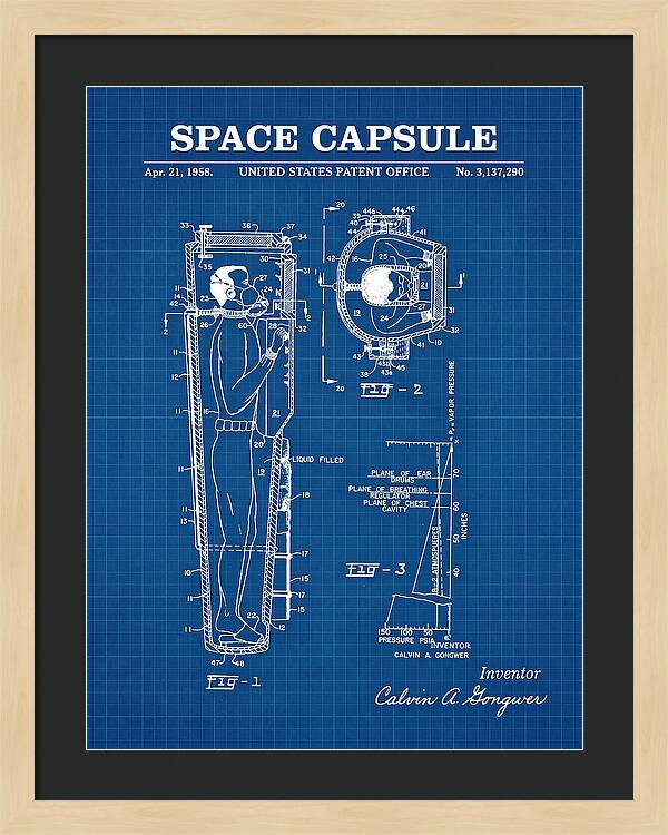 Space Capsule Blueprint Patent Us3137290