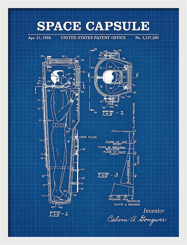 Space Capsule Blueprint Patent Us3137290