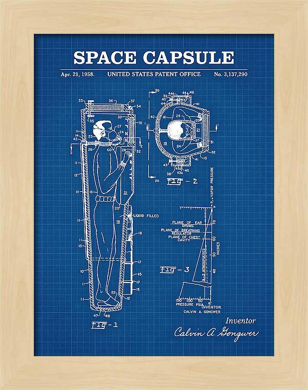 Space Capsule Blueprint Patent Us3137290