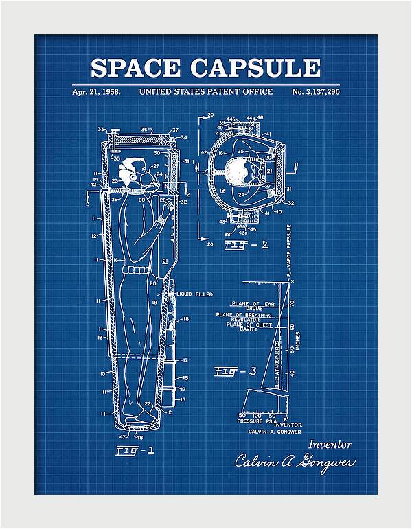 Space Capsule Blueprint Patent Us3137290