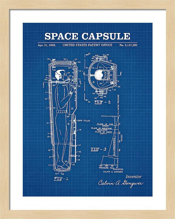 Space Capsule Blueprint Patent Us3137290