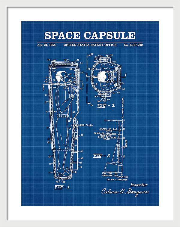 Space Capsule Blueprint Patent Us3137290