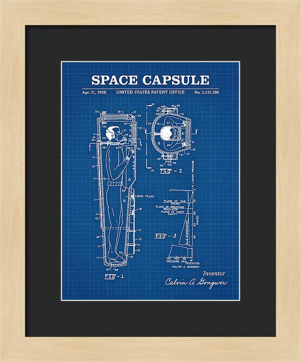 Space Capsule Blueprint Patent Us3137290