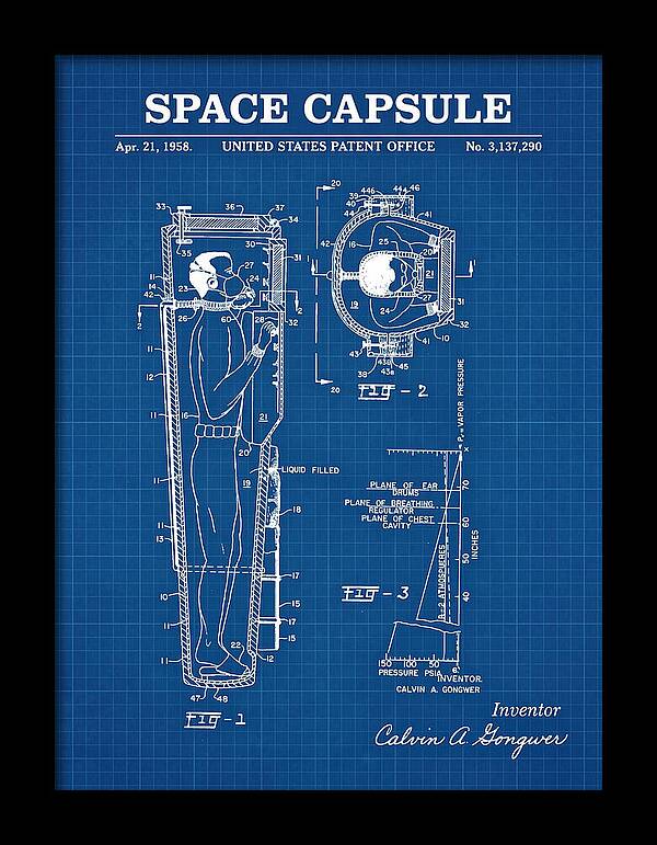 Space Capsule Blueprint Patent Us3137290