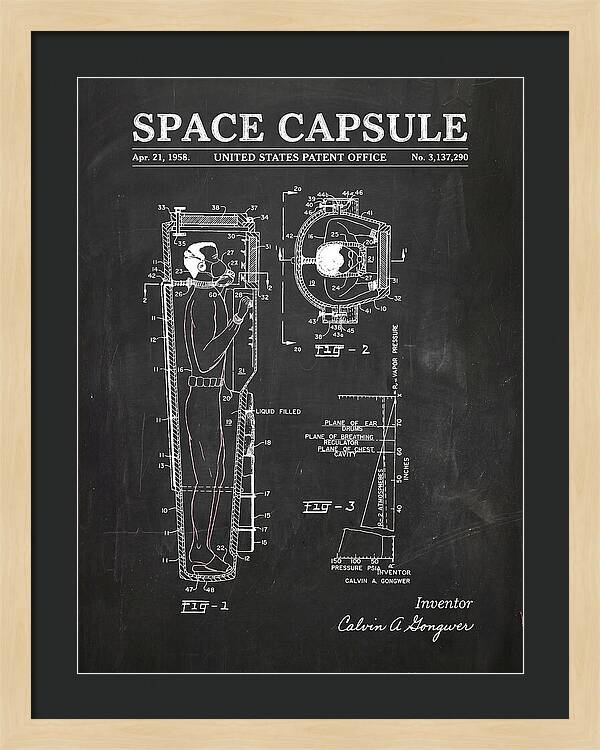 Space Capsule Chalkboard Patent Us3137290