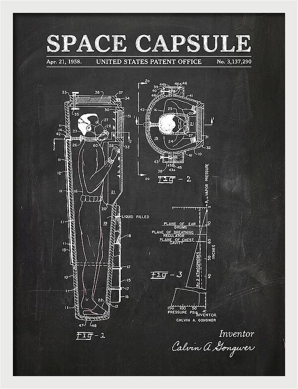 Space Capsule Chalkboard Patent Us3137290