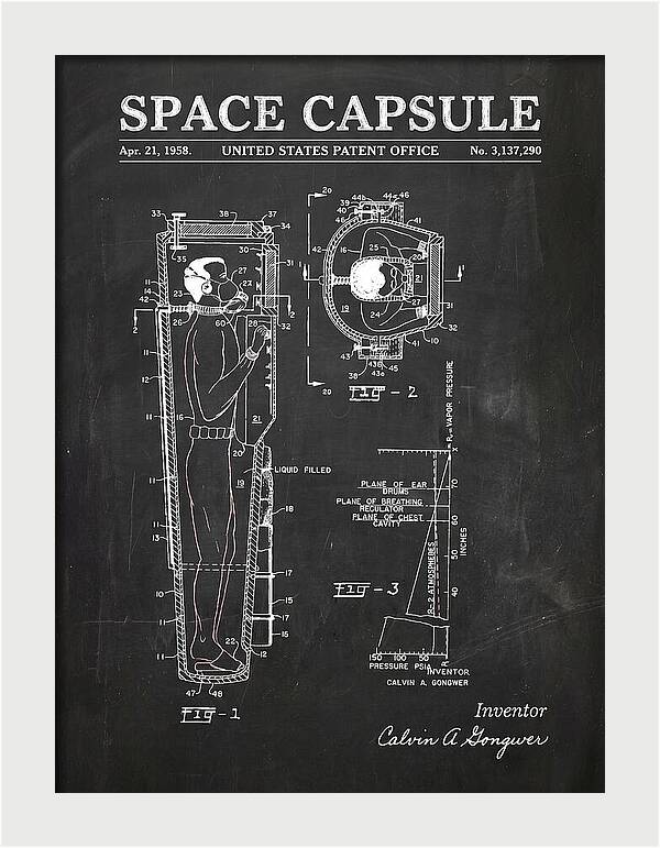 Space Capsule Chalkboard Patent Us3137290