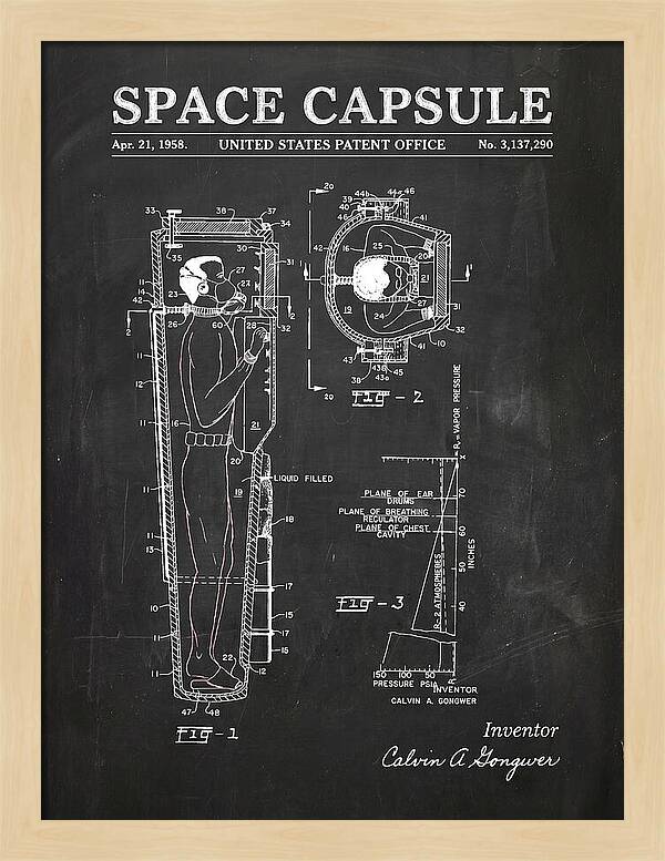 Space Capsule Chalkboard Patent Us3137290