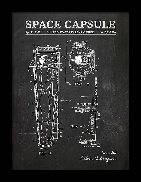 Space Capsule Chalkboard Patent Us3137290