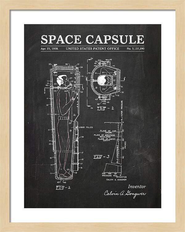Space Capsule Chalkboard Patent Us3137290