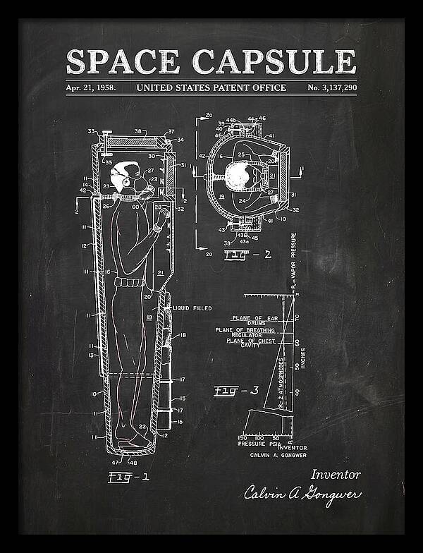 Space Capsule Chalkboard Patent Us3137290