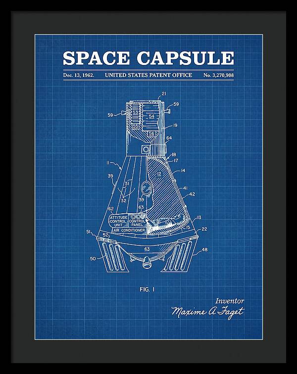 Space Capsule Mercury Blueprint Patent Us3270908