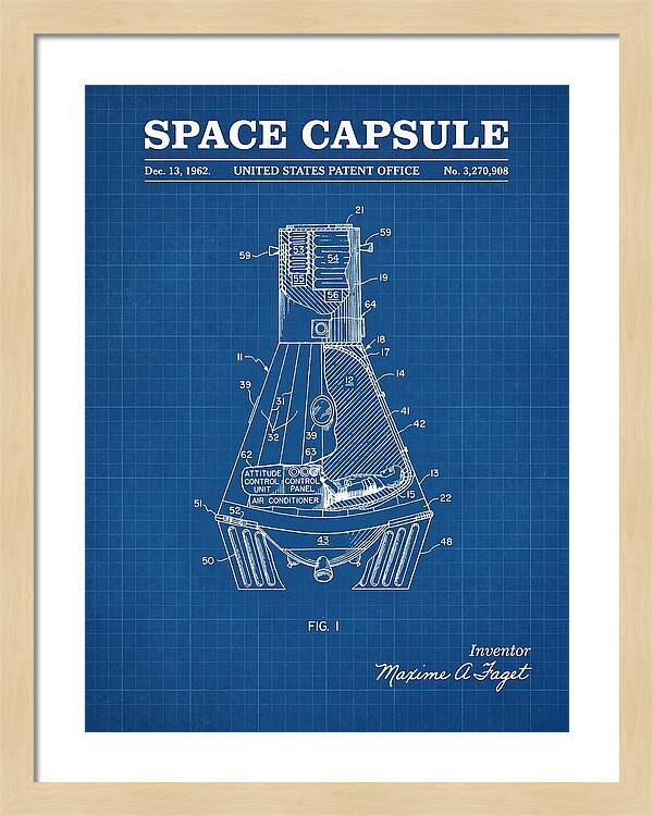 Space Capsule Mercury Blueprint Patent Us3270908
