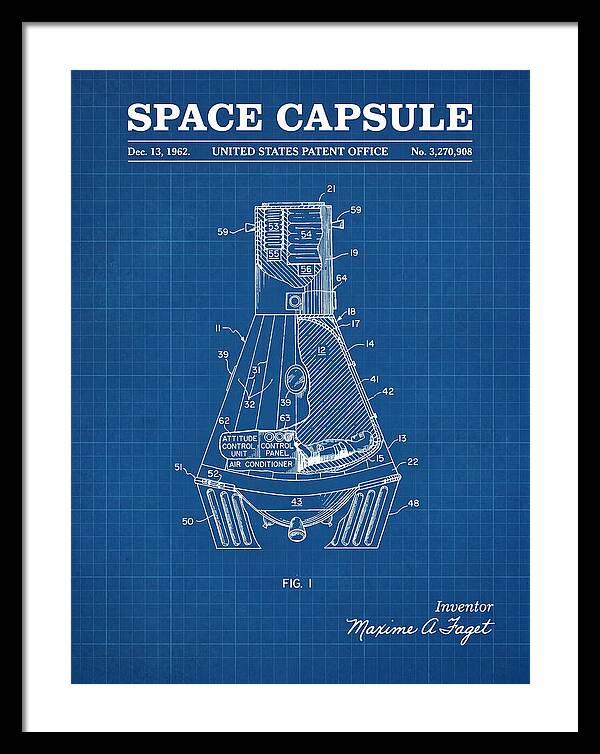 Space Capsule Mercury Blueprint Patent Us3270908