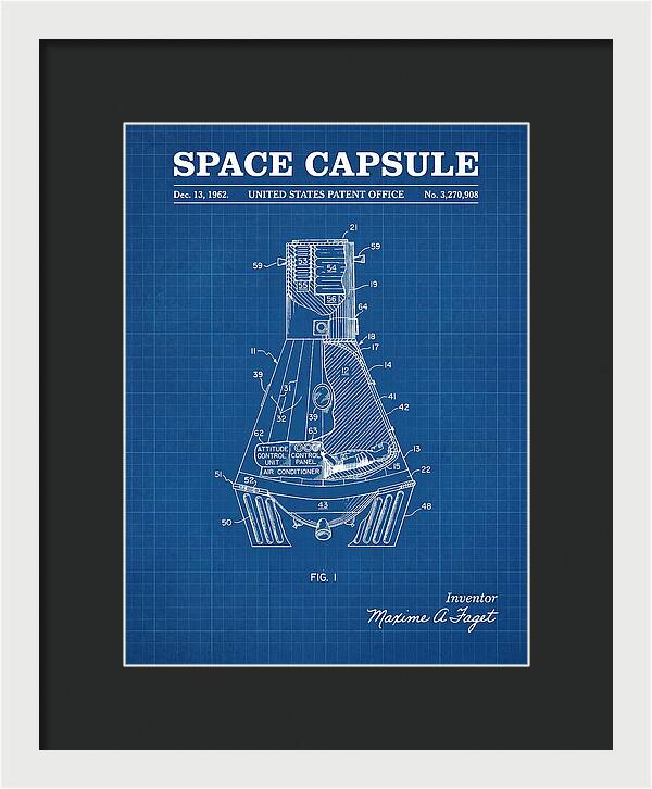 Space Capsule Mercury Blueprint Patent Us3270908