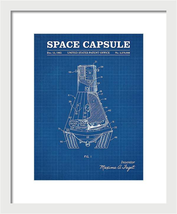 Space Capsule Mercury Blueprint Patent Us3270908