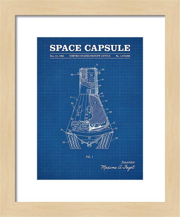 Space Capsule Mercury Blueprint Patent Us3270908