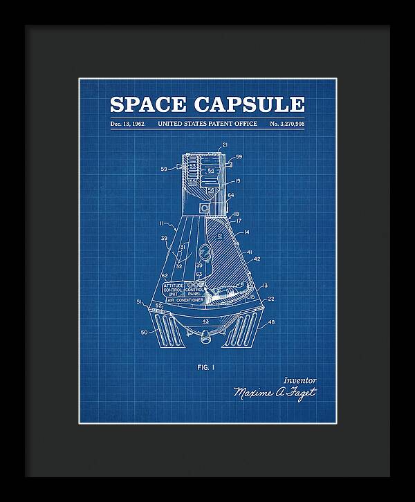 Space Capsule Mercury Blueprint Patent Us3270908