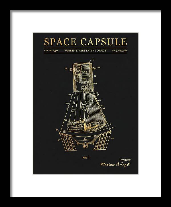 Space Capsule Mercury Gold Patent Us3093346