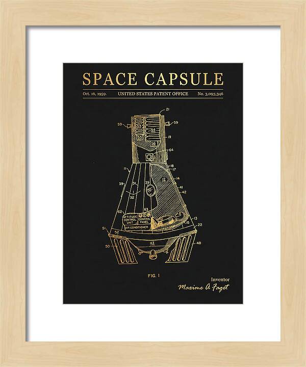 Space Capsule Mercury Gold Patent Us3093346