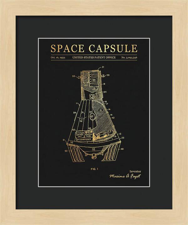 Space Capsule Mercury Gold Patent Us3093346