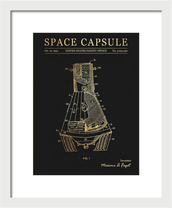 Space Capsule Mercury Gold Patent Us3093346
