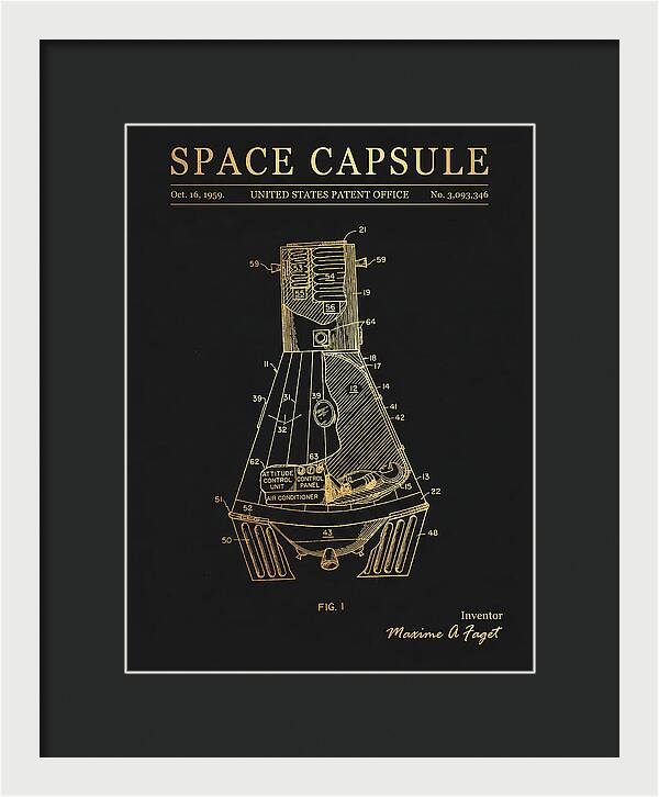 Space Capsule Mercury Gold Patent Us3093346