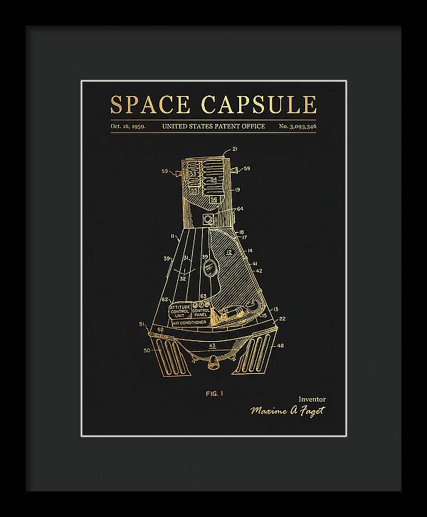 Space Capsule Mercury Gold Patent Us3093346