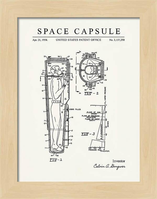 Space Capsule Minimalist Patent Us3137290