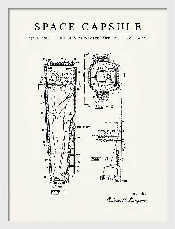Space Capsule Minimalist Patent Us3137290