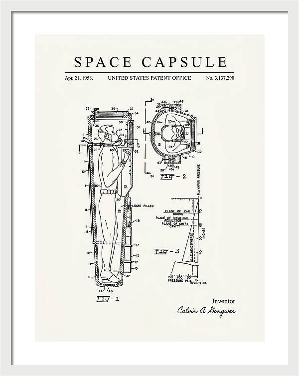 Space Capsule Minimalist Patent Us3137290