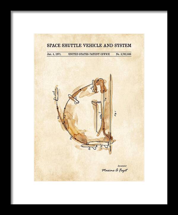 Space Shuttle Vehicle And System Faget Watercolor Patent Us3702688