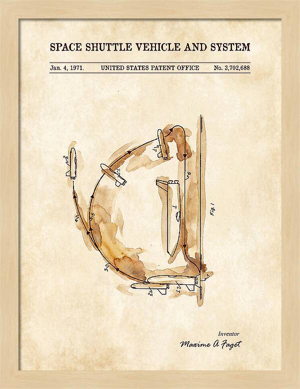 Space Shuttle Vehicle And System Faget Watercolor Patent Us3702688