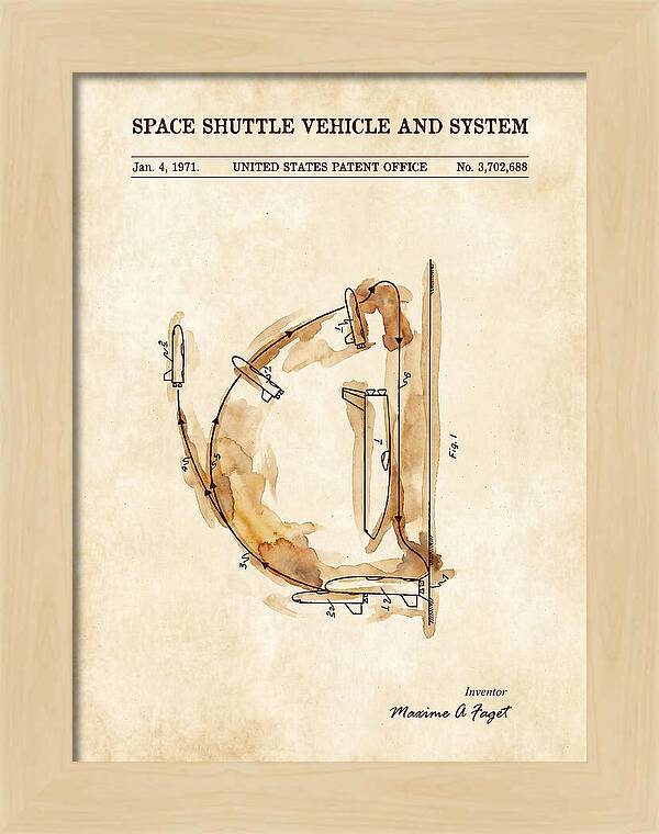 Space Shuttle Vehicle And System Faget Watercolor Patent Us3702688