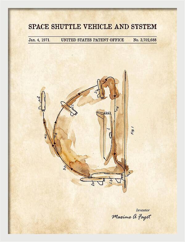Space Shuttle Vehicle And System Faget Watercolor Patent Us3702688
