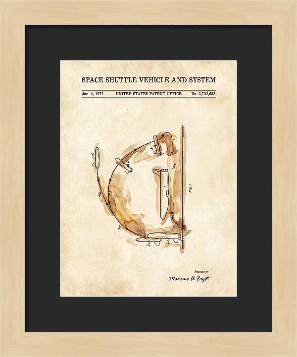 Space Shuttle Vehicle And System Faget Watercolor Patent Us3702688