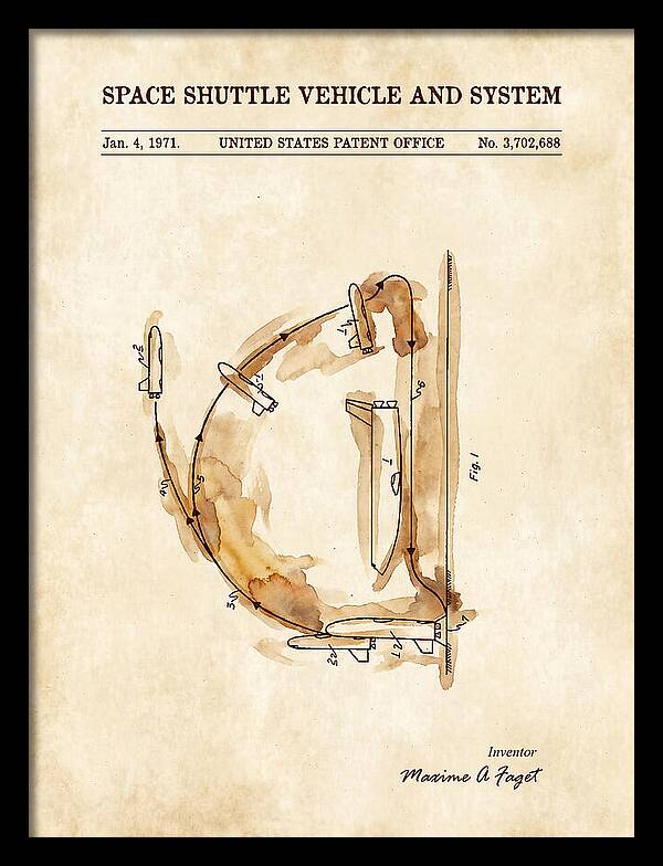 Space Shuttle Vehicle And System Faget Watercolor Patent Us3702688