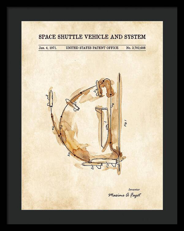 Space Shuttle Vehicle And System Faget Watercolor Patent Us3702688