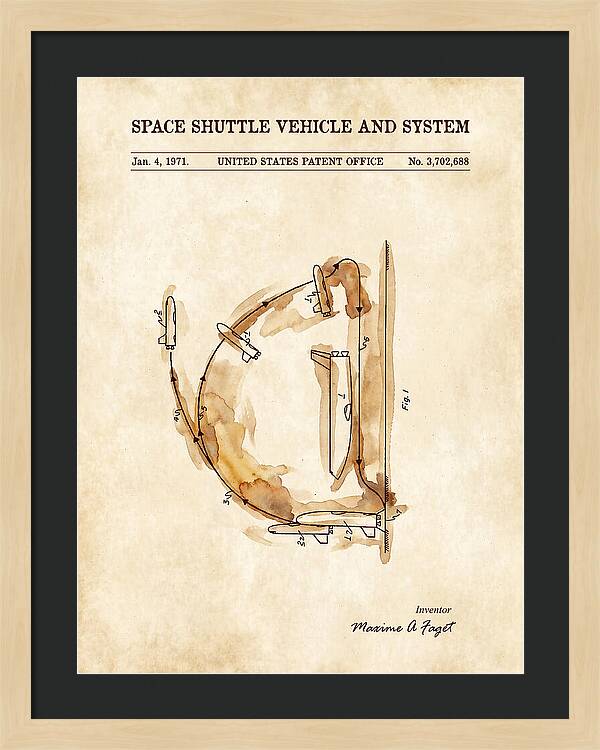 Space Shuttle Vehicle And System Faget Watercolor Patent Us3702688