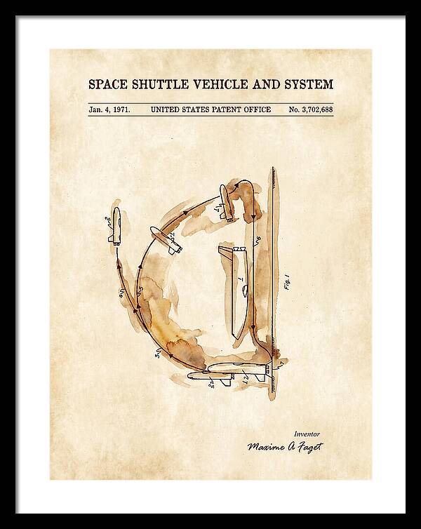 Space Shuttle Vehicle And System Faget Watercolor Patent Us3702688